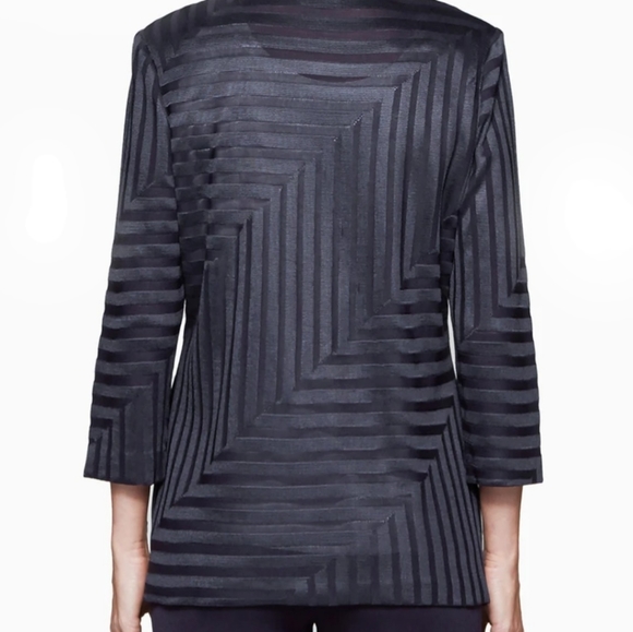 Misook Geometric Military Style Knit Jacket - Picture 6 of 6